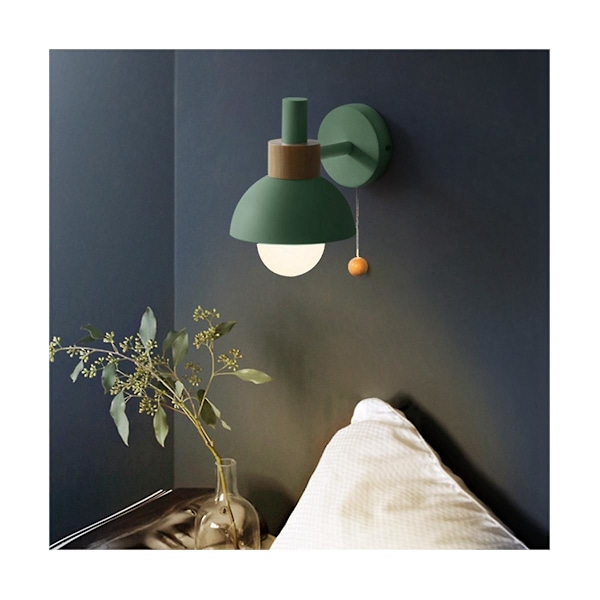 Stue Veranda Ganglampe Nordisk Minimalistisk Moderne Soveværelse Sengelampe Macaron Vægslampe (grøn)