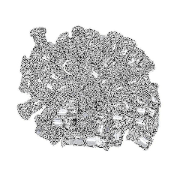 Mutter 100 stk 1/4in-20unc Rustfritt Stål 304 Overflate Flatt Hode Rivmutter Gjenget Innsatsmutter Knurlet Kropp