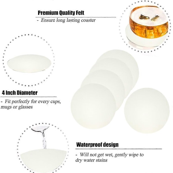 Læder coasters til drikkevarer, luksuriøst design PU læder drikke coasters med nem rengøringsfunktion, fugtbestandig og holdbar til kontor og