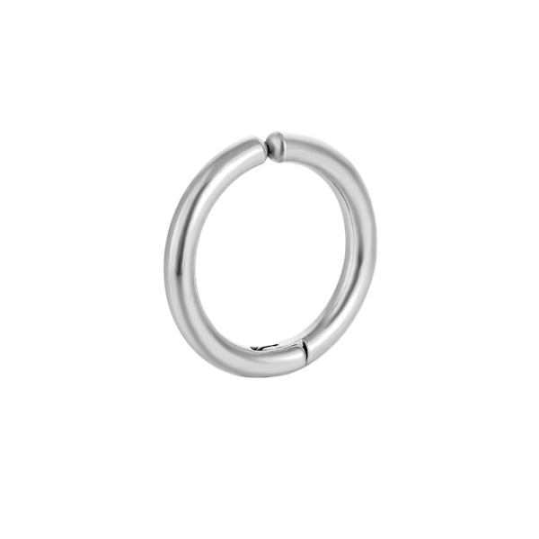 Fake Piercing Earring Without Hole Thick Ring Silver 14mm