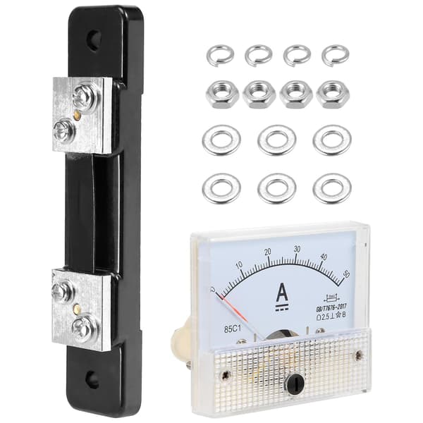 DC 0-50A Analog Amp Meter Amperemeter Panel + 50A 75mV Shunt Modstand
