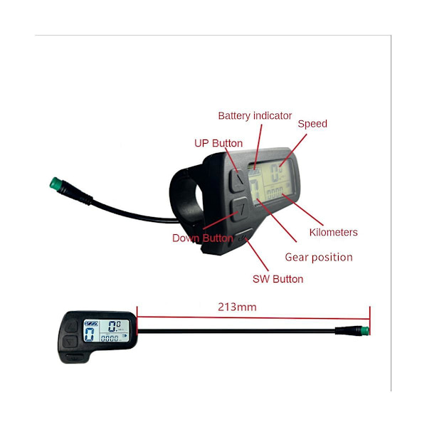 Elektrisk Cykeldisplay Kt-lcd11 5-polig Display Med S M-kontakt Drivmotor Omvandling Ebike Tillbehör