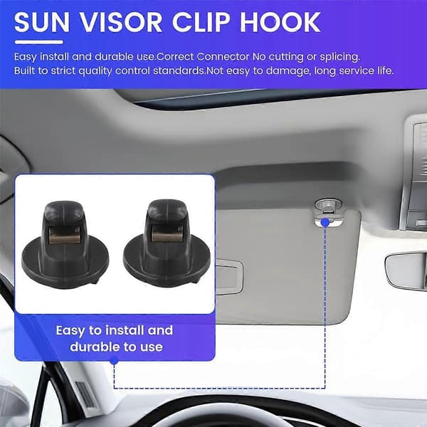 Sort solskærm klips krog holder 5G0857561B til Golf 7 Mk7 B8 T-