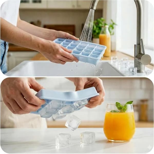 Silicone Ice Cube Trays with Lids, 3-Piece Set, Makes 72 Square Ice Cubes, Perfect for Making Whiskey Ice Cubes.
