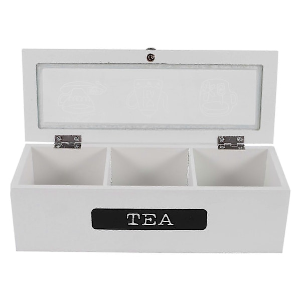 3 Fack Bambu System Te Påse Förvaringslåda Smyckeskrin Te Box Organizer Trä Sockerpaket