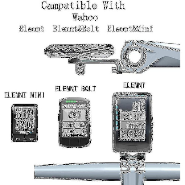 Wahoo-fäste, Out Front Combo-cykelhållare för Wahoo Elemnt, Wahoo Elemnt Bolt, Wahoo Elemnt Mini och kamera (Wahoo-fäste)