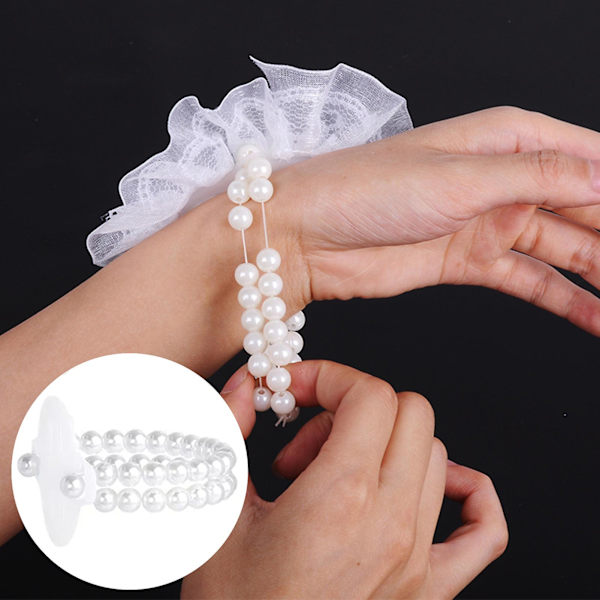 10 kpl Tekokukka Rannekoru Kaksoiskerros Elastinen Nauha Venyvä Nauha Hääjuhla Prom DIY Corsage Tarvikkeet Jikaix