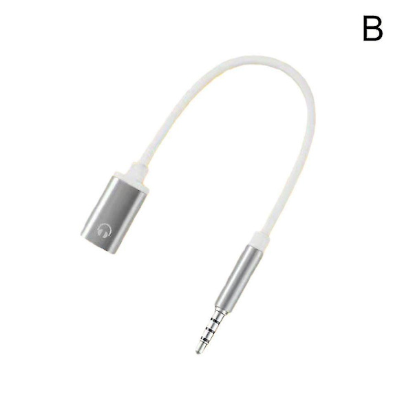 3,5 mm:n uros - Type-C naaras kuulokemuunnin litteästä pyöreään analogiseen
