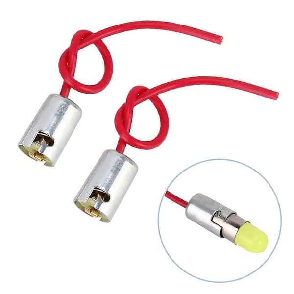 2 stk. BA9S Lys Lampe Pære Holder Base Sokkel Ledningsstik