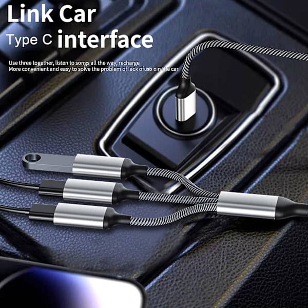 USB C Han til 3 USB C Hun Splitter til Type C Telefoner, Tablets, Laptops 2024THO