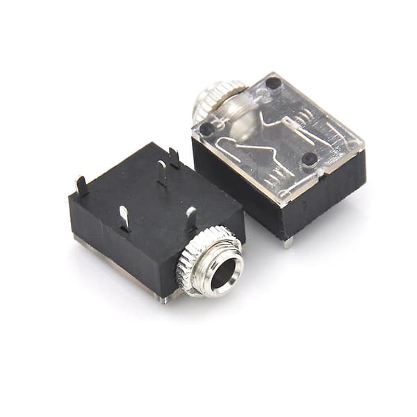 10 st 3,5 mm hörlurar Stereo Audio Socket Jack Med Mutter 5 Pin Pcb Hfmqv