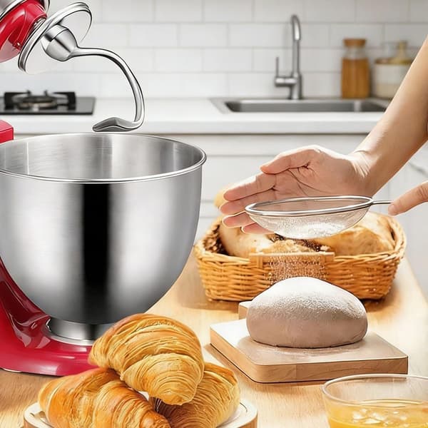 Dejkrog/mixerudstyr til KitchenAid 4.5/5QT mixer/hæftemaskine/ælter i rustfrit stål