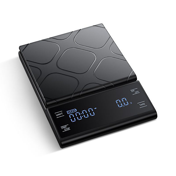 Black Rechargeable Coffee Scale with Timer - 3kg/0.1g