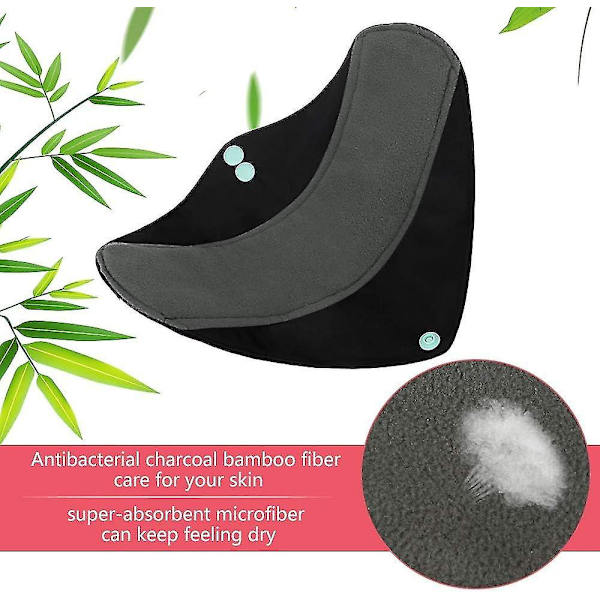 Gjenbrukbare Bambus Sanitærbind, 8 Pakke Medium & Stor (23cm & 28cm) Høy Flyt Nattservietter Vaskbare Klut Mens Pads Med Våtpose For Kvinner