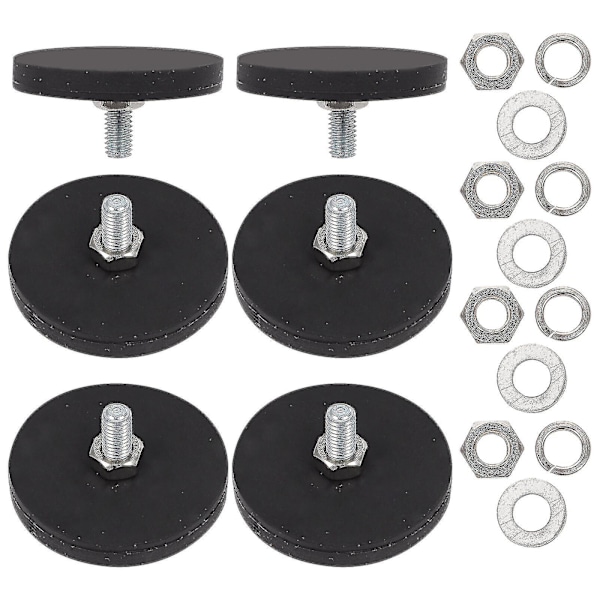 6 stk. Svært slitesterke magneter Magnetisk festeholder Bilmonteringsmagneter Magnetisk base Gummibelagt magnet Belagte magneter Bil