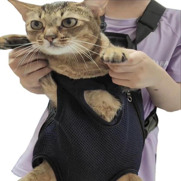 Pet Backpack - Adjustable, Front-Facing Backpack for Cats and Dogs with Extendable Legs. Easy to Take on Travel, Hiking, Camping