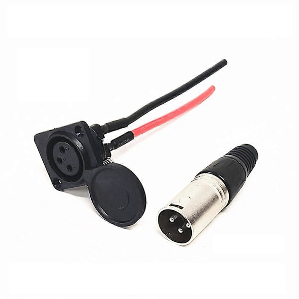 Batteriladerport 3-pinners Inline-kontakt Jack Socket for Scooter E-rullestol Hode Rund Tre-hulls Ladeport