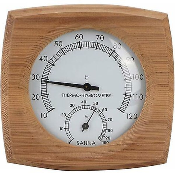 Termometer/hygrometer, Invändigt trä 2-i-1 för bastu termo-hygrometer termometer hygrometer Hammam-tillbehör för basturum