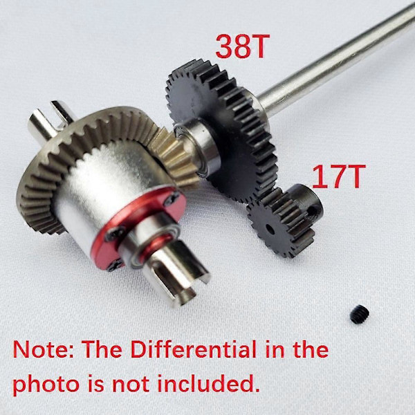 Centralaxel i metall med 17T motorväxelset för Wltoys A959 A969 A979 K929 1/18 RC C