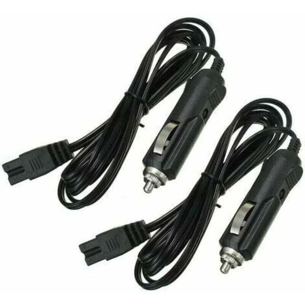 12V DC 2m bilopladerkabel til minikøleskab og cigarettænder, køler og bærbart udstyr, (2 ben)