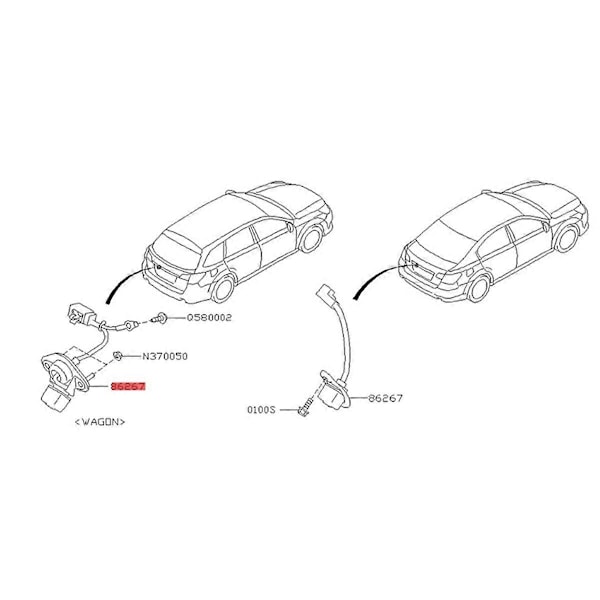 Hona Kontakt Backkamera Enhet 86267-AJ100 för Subaru Legacy Outback 10-14 BackUp Parkeringshjälp Kamera