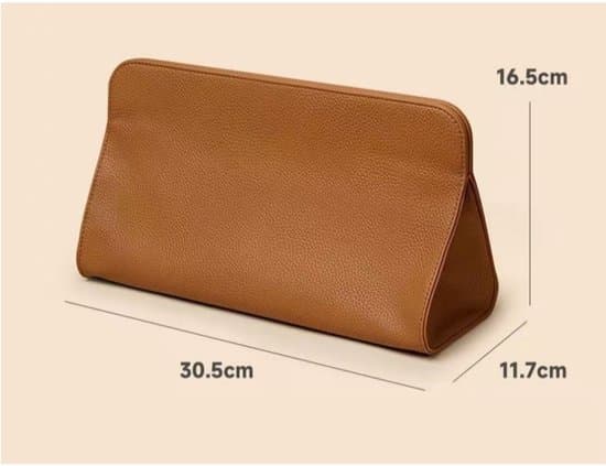 Brun 30,5 x 11,7 x 16,5 cm PU-læder opbevaringstaske til hårtørrer og stylingværktøjer