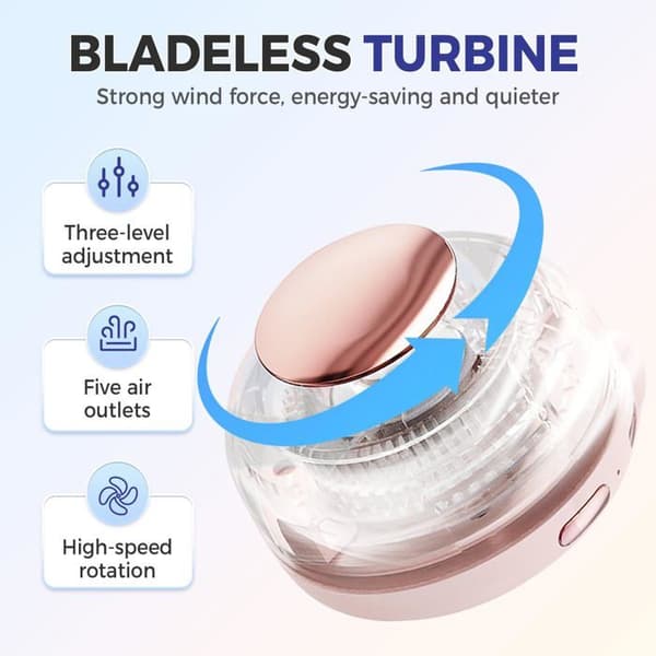 Mini bærbar ventilator - USB genopladelig - 3 hastigheder - 360° drejelig klips - Grøn