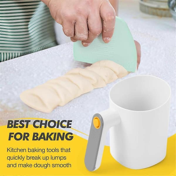 Batteridrevet melsikt for baking med deigskrape