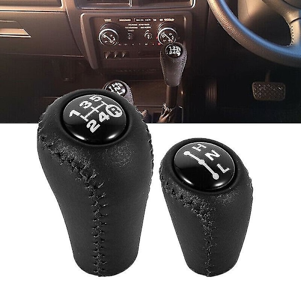 Svart manuell läder växelspaksknopp set lämplig för 4Runner Hilux Land Cruiser Prado