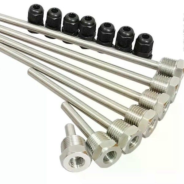 30-200mm Termobrønd 304 Rustfrit Stål 1/2 BSP G Gevind OD6mm Nedsænkningsmuffe Lomme Til Temperatursensor Hjemmetilbehør