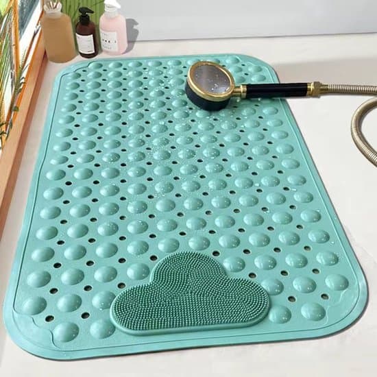 Sklisikker Massasje Baderomsmatte - 50x80 cm Maskinvaskbar Muggresistent Dusjgulvmatte - Grå