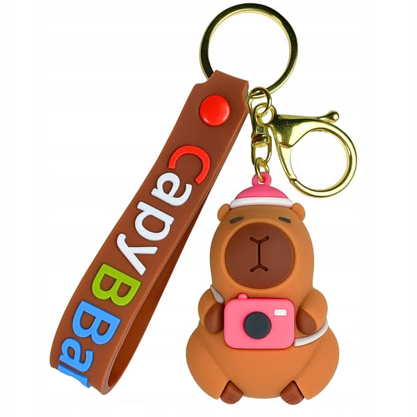 Capybara Tourist Camera Car Hanger Keychain
