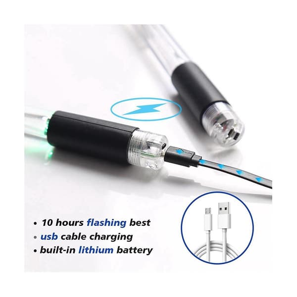 LED Lysende Trommestikker 15 Farvegradient USB Genopladelige+Switch Elektroniske Trommestikker til