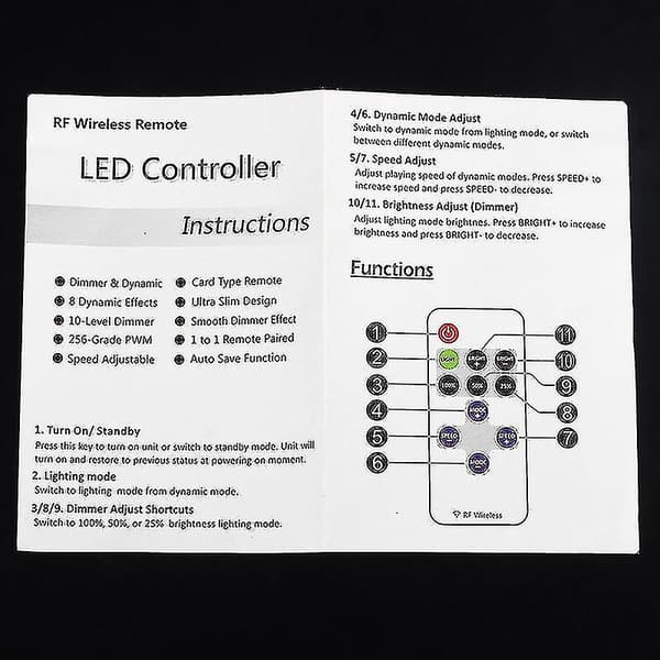 12v Rf Trådløs Fjernbetjening Switch Controller Lysdæmper Til Mini Led Strip Lys Ny