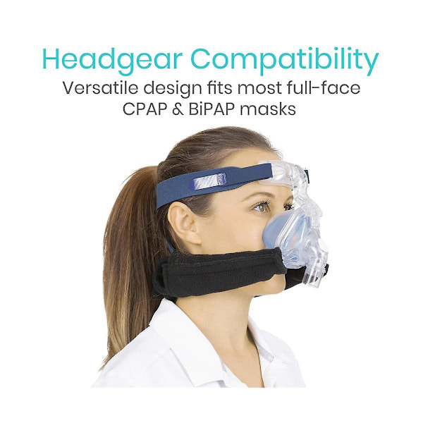 3 kpl CPAP-kaulapehmustetta - Maskin hihnan pehmustetut tarvikkeet - Fleecekumipäällyste täyskasvo- ja nenämaskeille -