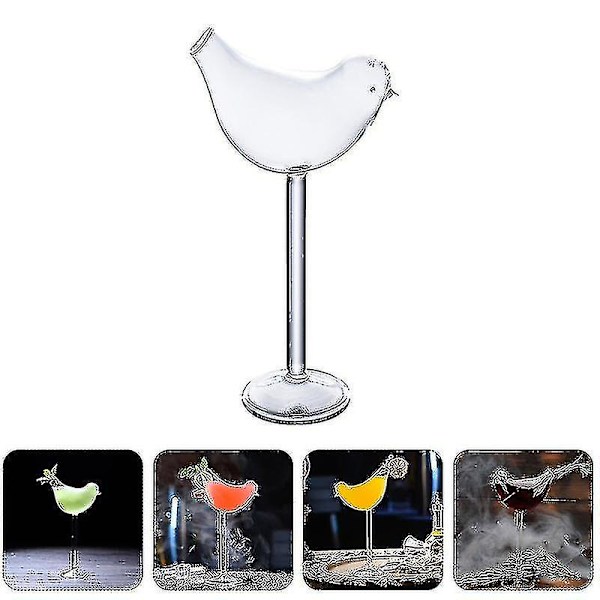 1 Sett 4 stk. Cocktailglass i fugleform, vinglass, beger (transparent)