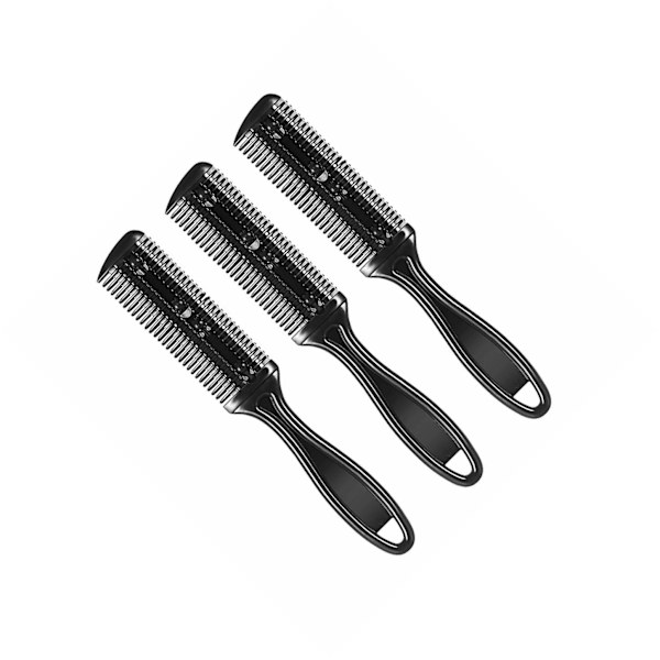 Hårklipparkam, Dubbelsidig Hårklippningskam Med Rostfritt Stål, 3-pack (svart)