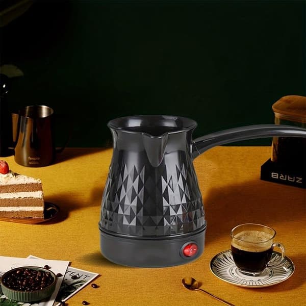 Elektrisk kaffebrygger espressomaskine 500 ml arabisk induktionsmaskine grydevarmer kedel tyrkisk kaffekande, sort, kaffe stilfuld sort