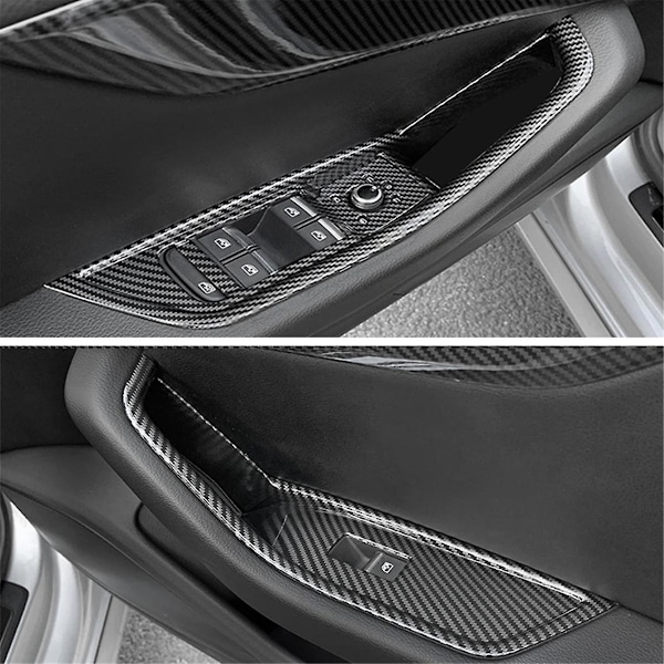 for A4L/A5 2017-2022 Innvendig Dør Vindusglass Bryter Knapp Armlene Panel Deksel Klistremerke Trim