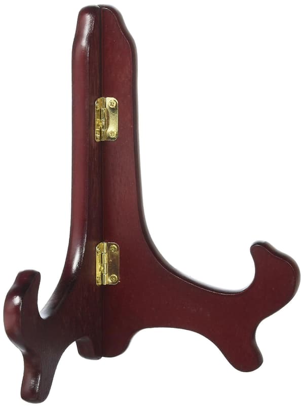 7\" Valnød Træ Tallerkenholder Staffeli Display