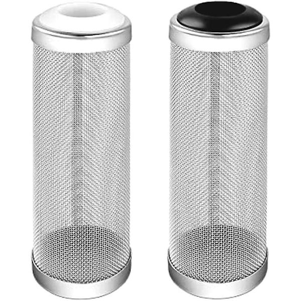 16mm Filterbeskyttelse Mesh 2 stk. Filterbeskyttelse i rustfritt stål, rekesikker trafikkbeskyttelse kurvnett (svart og hvit)