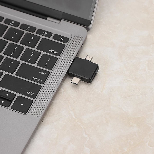 Svart Android USB 3-i-1-adapter för dataöverföring och laddning - Multifunktionell