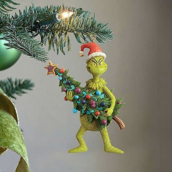 Shopants Grinch Juldekorationer, 2022 Nyårs Grinch Ornament Julgranshängande Dekorationer Grinch Hänge som Grinchens Stola Jul