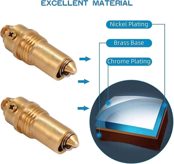 2 stk. Messingplugg Erstatningsbolt, Messing Pop-up Klikkbolt, Slisset Pluggboltmontering