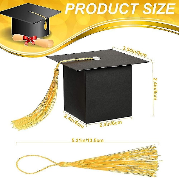 Examensdekorationer 50 st Examensgodisbox Diy Grad Cap Box För Examensgåva Examens P