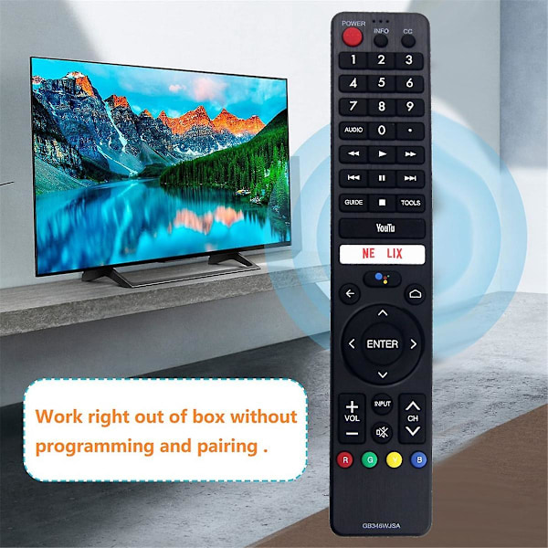 GB346WJSA Stemmefjernkontroll Erstatning for Sharp Smart LCD LED TV Fjernkontroll