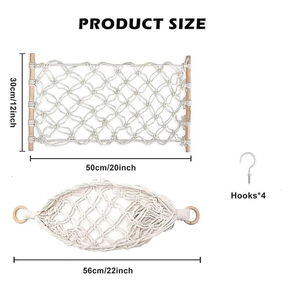 2 st Frukthamnäck, Macrame Frukthamnäck Korg, Frukthamnäck för Kök Under Skåp