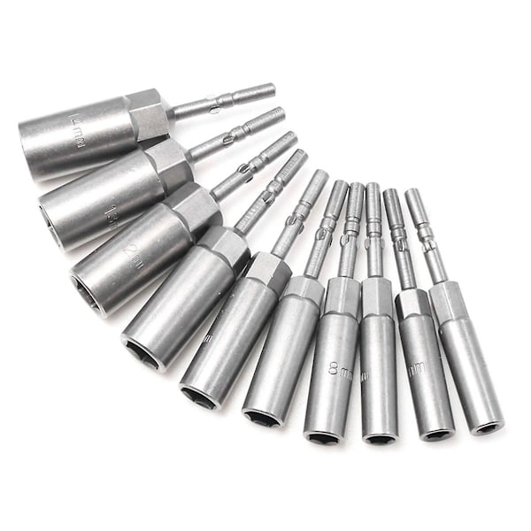 10 stycken elektriska skruvmejslar Hexagon Socket Head Hexagon Stud Snabbnyckel Skruvmejsel Socket