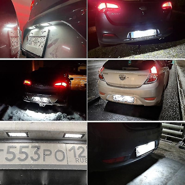 2 st Fel Fria LED-Nummerskyltslampor kompatibla med Kia Ceed Jd Ed Hyundai I30 Gd Cw Elantra Gt Accent Bil Bakre Nummer Ljus Lampor 2024THO