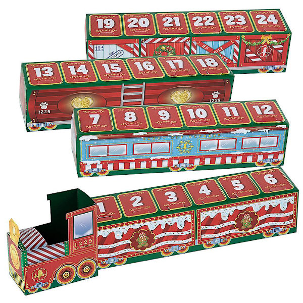 Julekalender med Nedtælling 24 Dage Adventskalender Tog Overraskelse Blind Box Julegave Legetøj Børnegaver